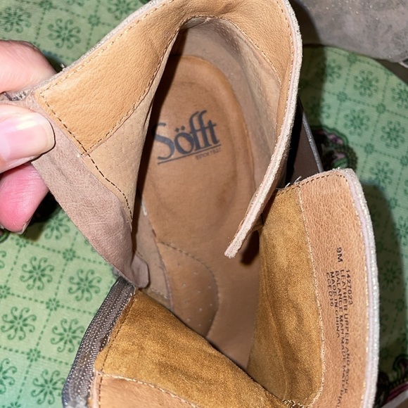 Sofft women’s boots 9 ankle booties sparkle tan buckles wedge comfy neutral - Picture 7 of 10